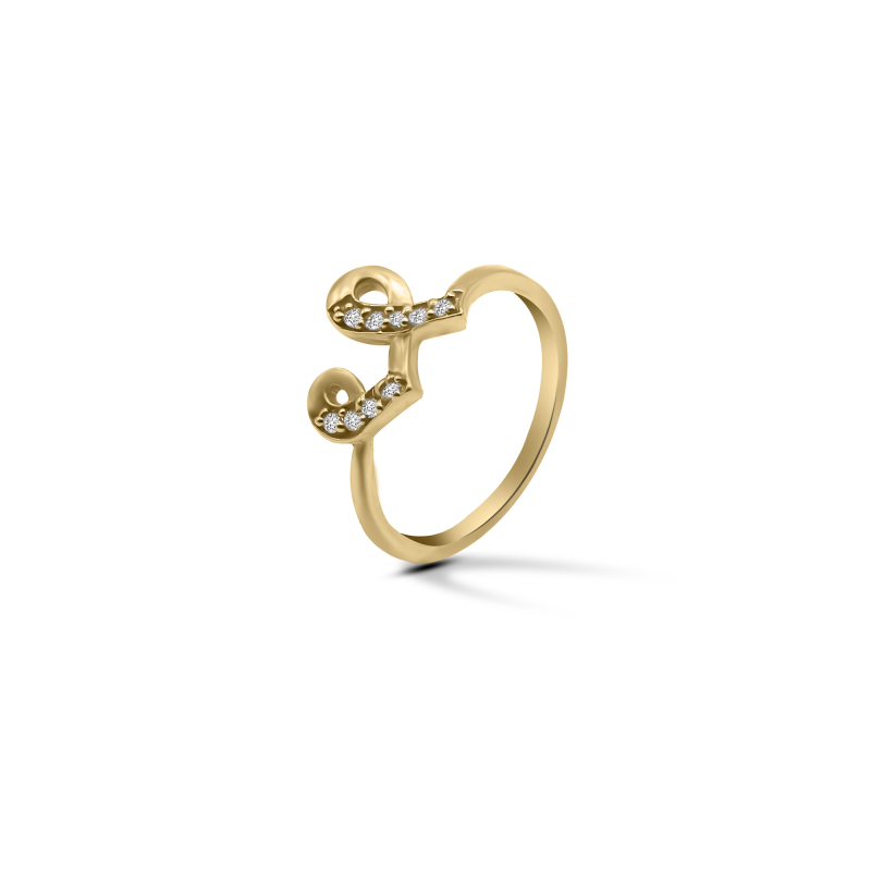 THE ALKEMISTRY 18kt Yellow Gold Love Letter Initial Diamond Ring - Farfetch
