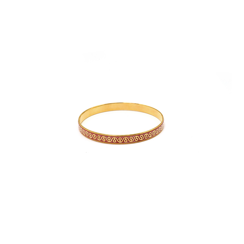 Arthesdam Jewellery 916 Gold Plain Lock Charm Bangle